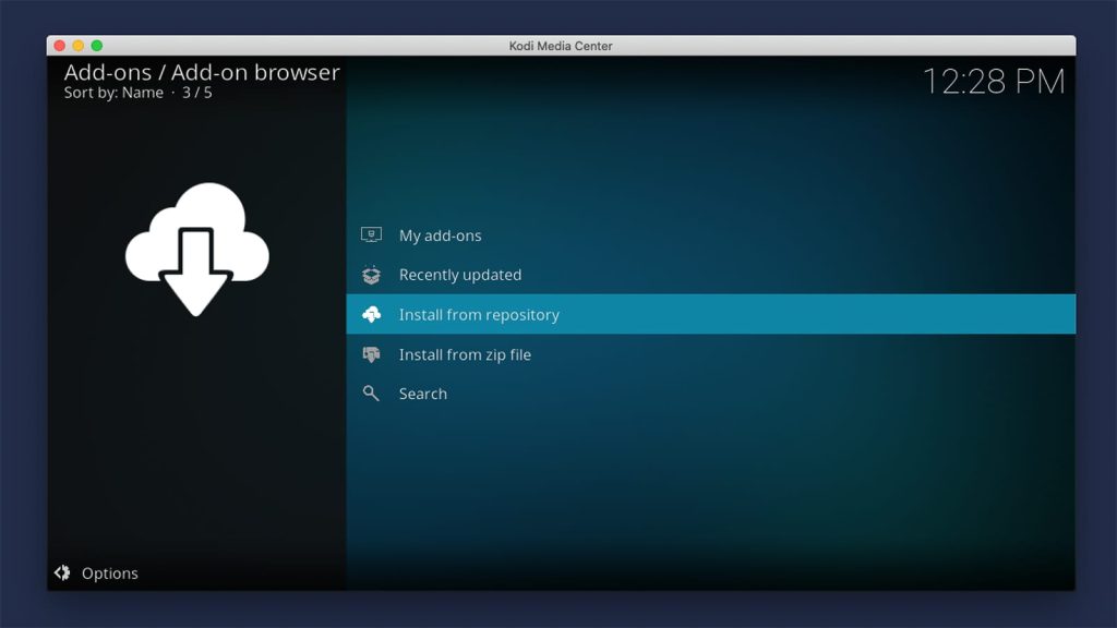 Install from Repository Option in Kodi